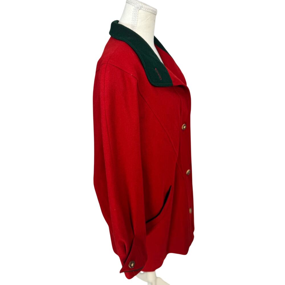 Original VTG Keil Loden München Red Virgin Wool Coat 38 Alpine Bavarian German - Picture 9 of 16